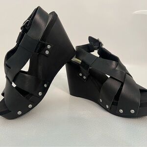 Volatile Black wedge sandals